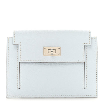 Hermes Chevre Mysore Kelly Pocket Compact Wallet Bleu Brume 1 of 7