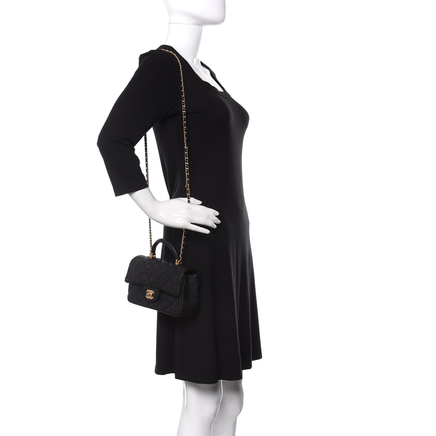 Chanel Caviar Quilted Mini Top Handle Rectangular Flap Black 2 of 11