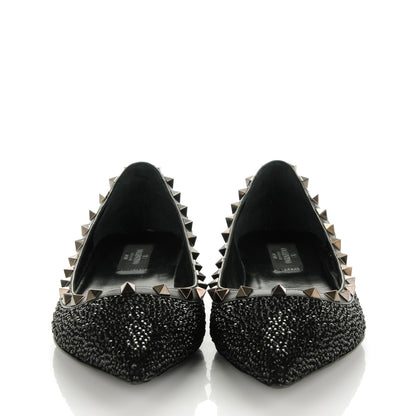 Valentino Garavani Nappa Crystal Rockstud Flats 39 Black 2 of 8