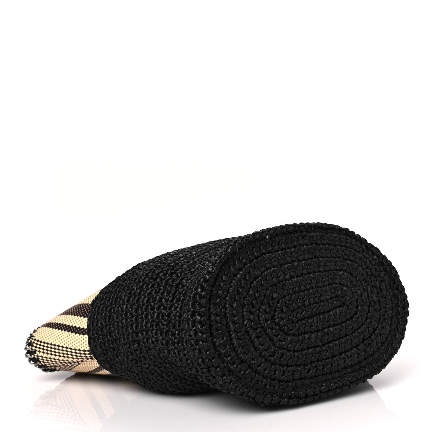 Raffia Large Striped Falabella Tote Bag Black