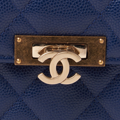 Chanel Caviar Quilted Large Golden Class Gusset Flap Wallet Navy 7 of 10