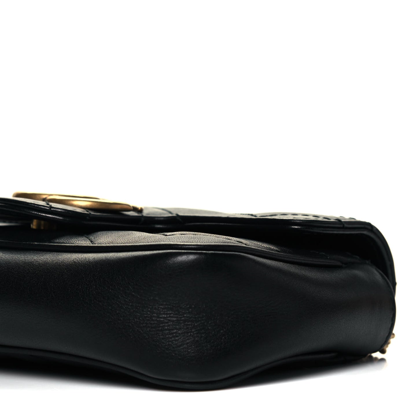Calfskin Matelasse Super Mini GG Marmont Shoulder Bag Black