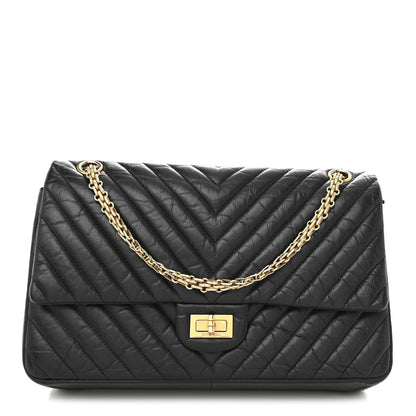 Chanel Aged Calfskin Chevron Quilted 2.55 Reissue 226 Flap Black 1 of 10