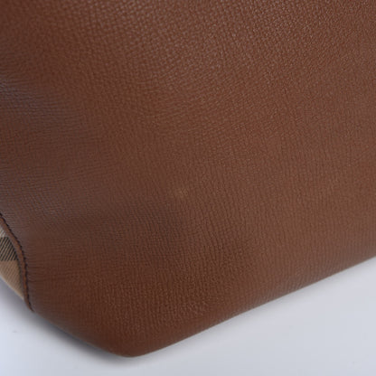 Burberry Derby Calfskin House Check Medium Welburn Tote Tan 20 of 21