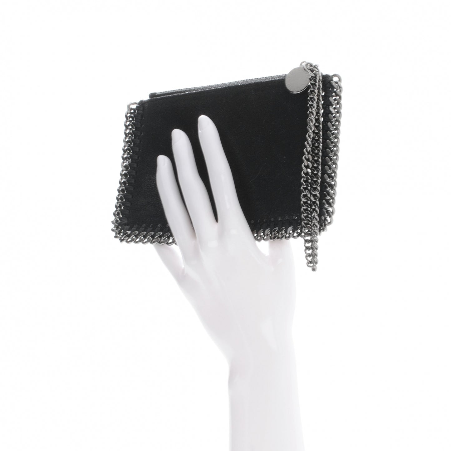 Faux Leather Shaggy Deer Falabella Wristlet Black