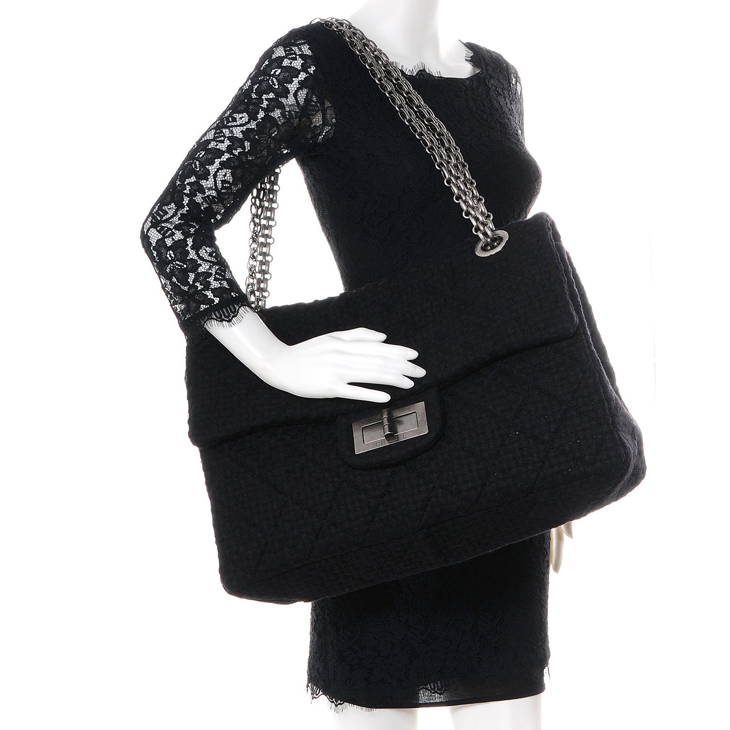 Chanel Tweed XXL Reissue Flap Black 2 of 8