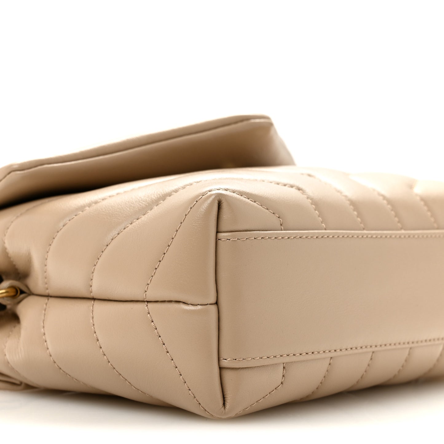 Calfskin Y Quilted Monogram Toy Loulou Crossbody Bag Dark Beige