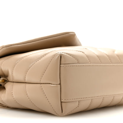 Saint Laurent Calfskin Y Quilted Monogram Toy Loulou Crossbody Bag Dark Beige 9 of 13