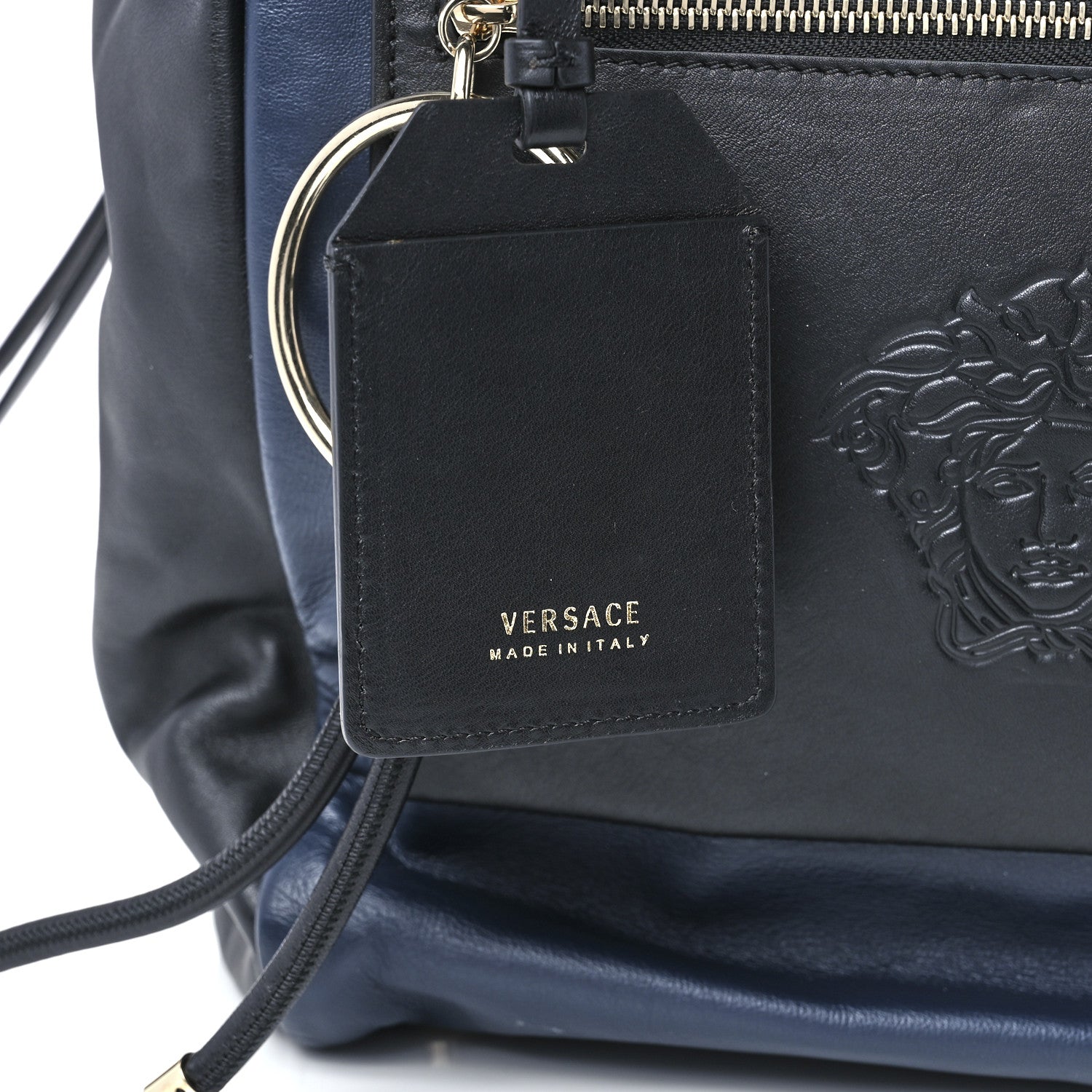 Versace Calfskin Day Dreamer Satchel Black Navy 3 of 14