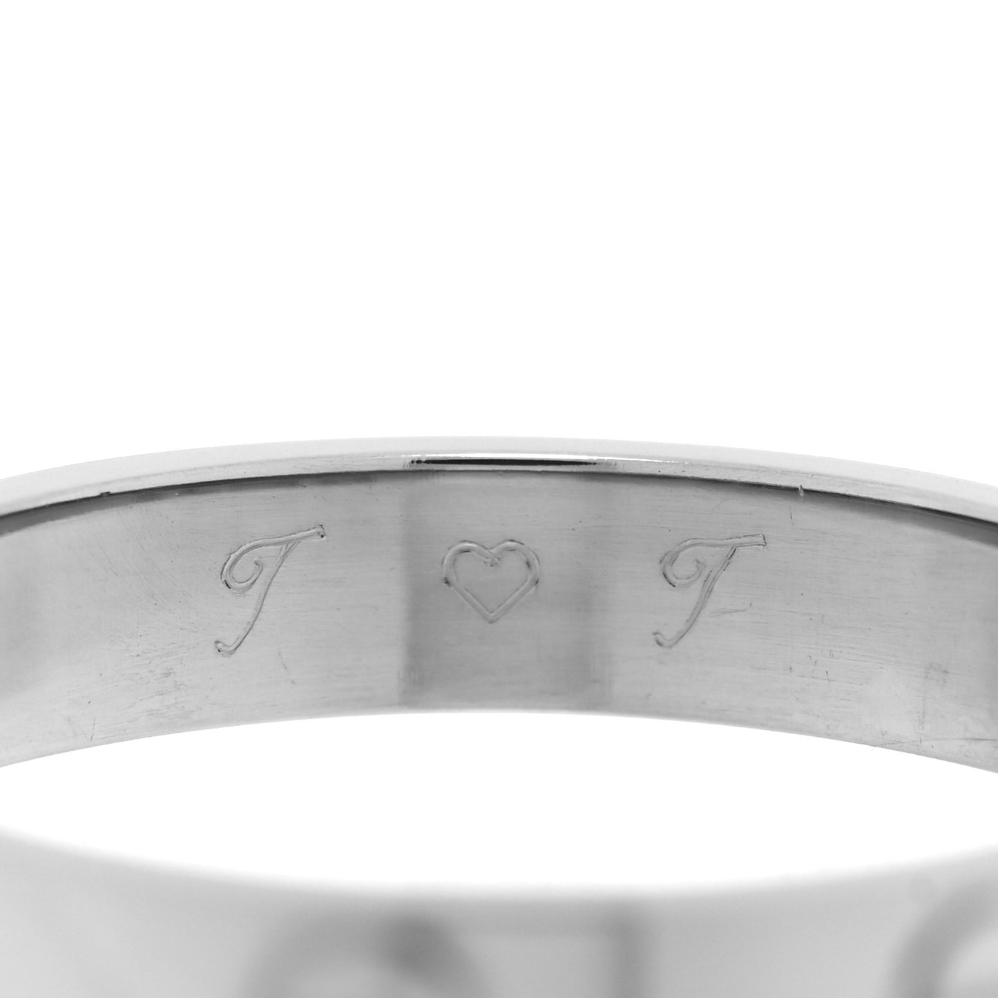 18K White Gold 3.5mm LOVE Wedding Band Ring 57 8