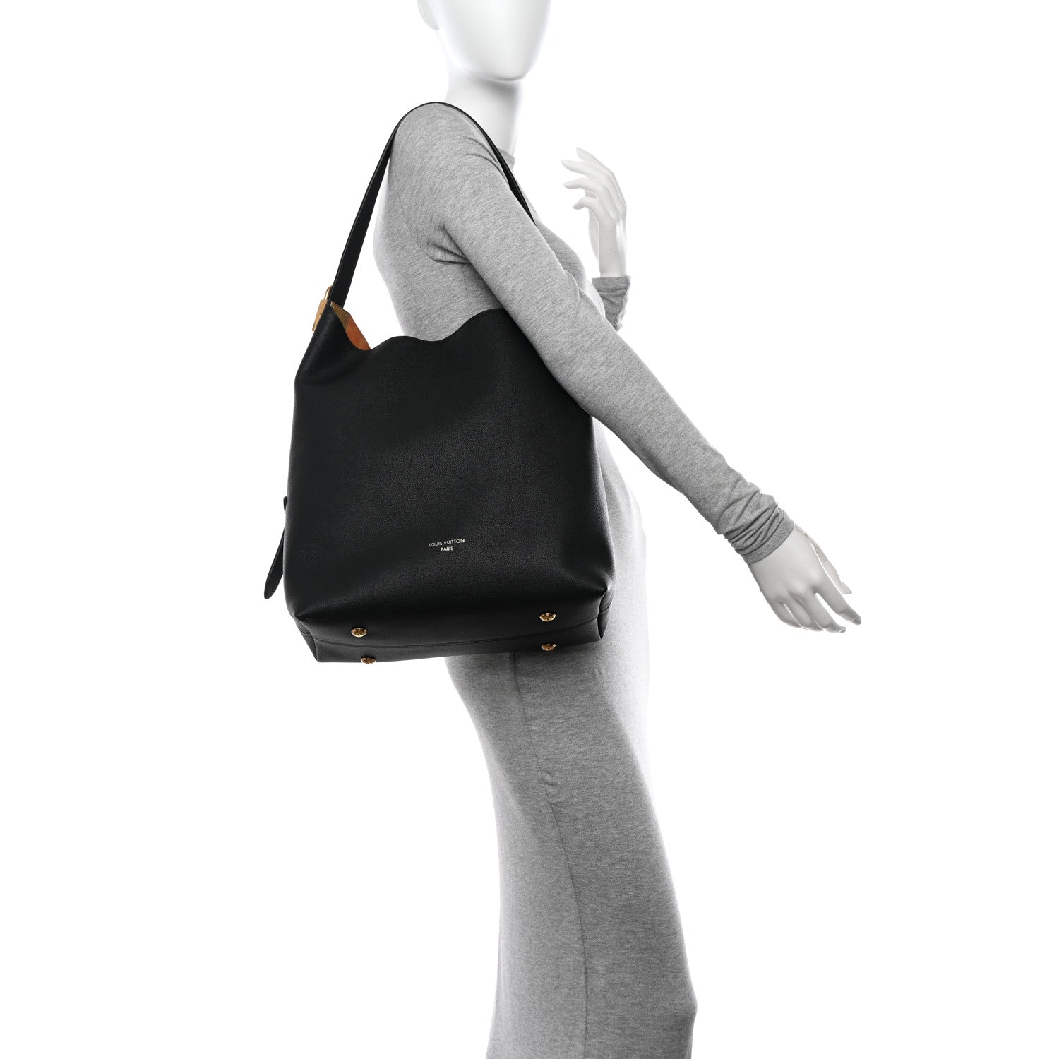 Louis Vuitton Grained Calfskin Low Key Hobo MM Black 2 of 10