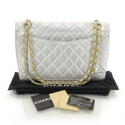 Chanel Lambskin Maxi Single Flap Metallic Silver 3 of 9