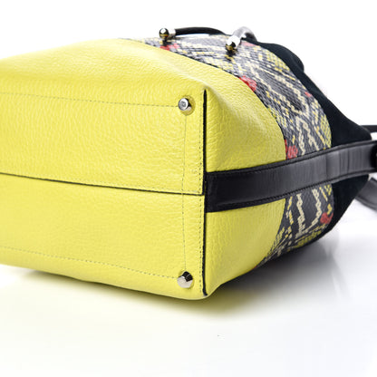 Proenza Schouler Smooth Leather Elaphe Snakeskin Patchwork Medium Bucket Bag Charteuse 7 of 15