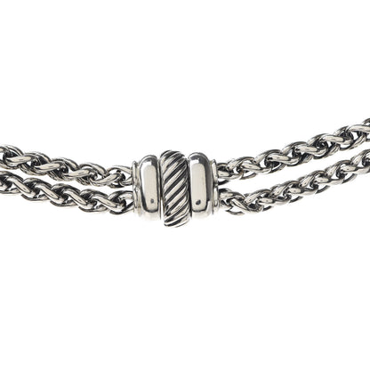 David Yurman Sterling Silver 18K Yellow Gold 8mm Double Wheat Chain Necklace 4 of 8