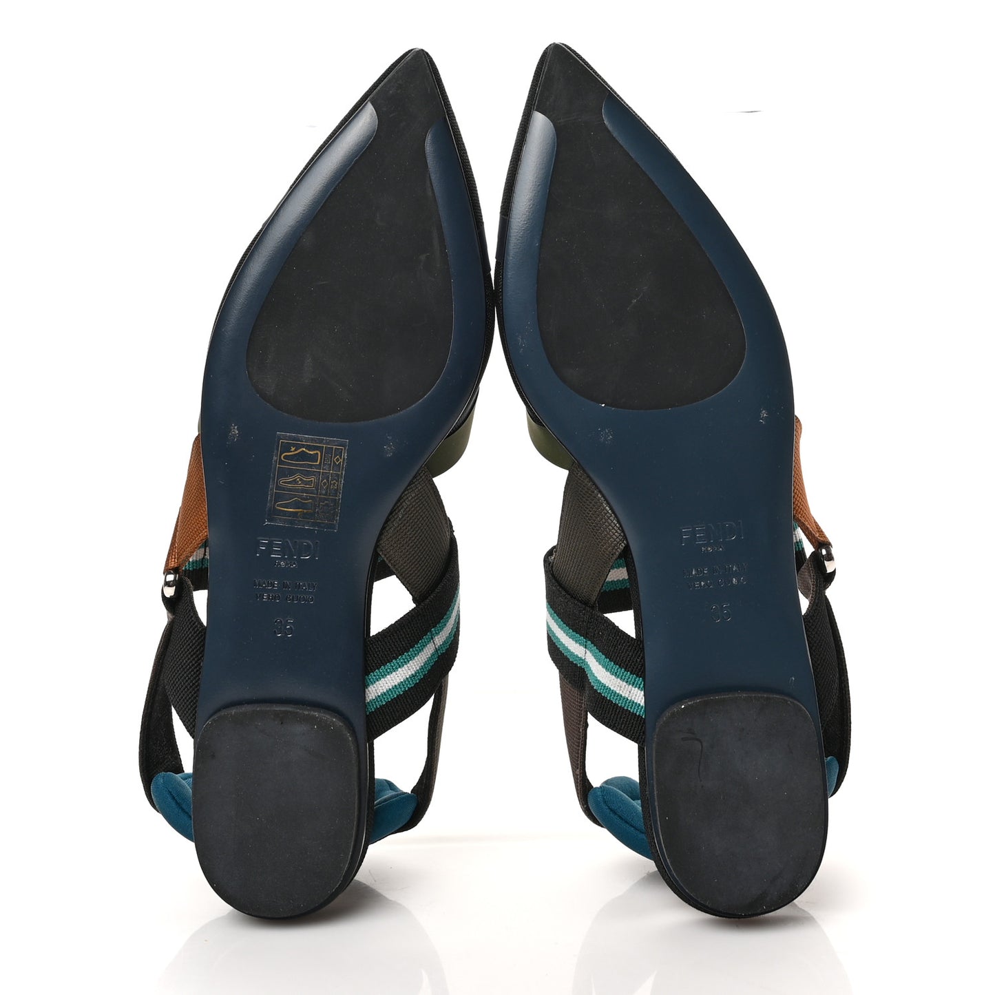 Technical Mesh Canvas Colibri Slingback Ballerina Flats 35 Black Verde Military