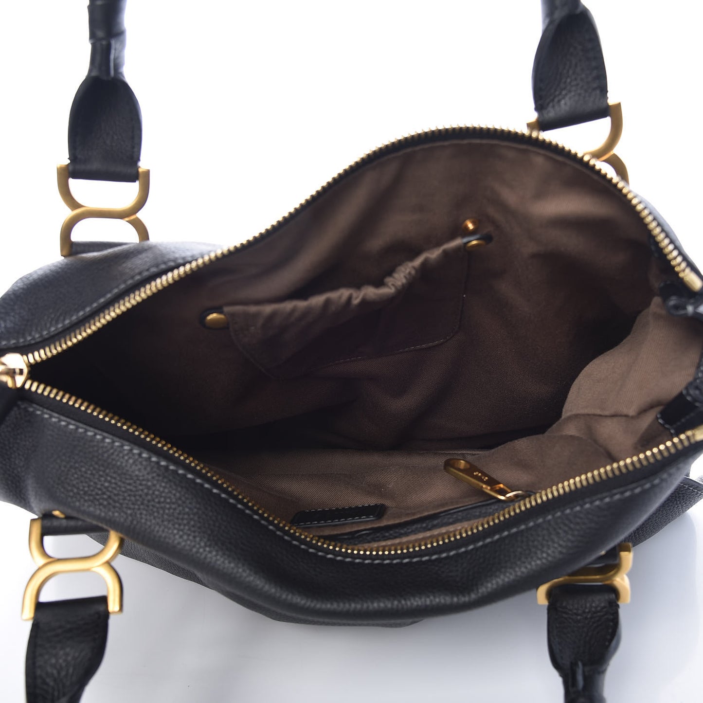 Calfskin Large Marcie Satchel Black