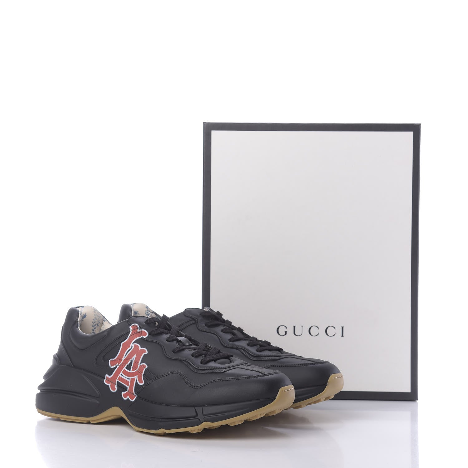 Gucci X MLB Calfskin LA Dodgers Mens Rhyton Sneakers 13.5 Black 12 of 12