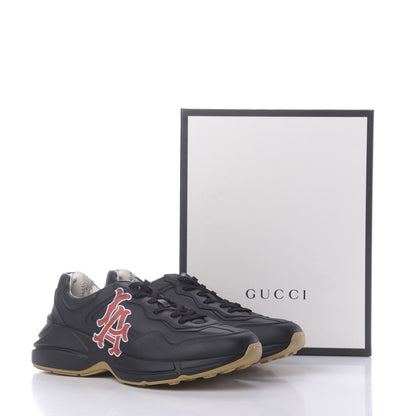 Gucci X MLB Calfskin LA Dodgers Mens Rhyton Sneakers 13.5 Black 12 of 12