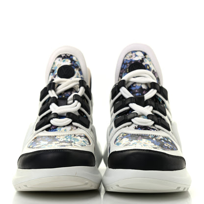 Louis Vuitton Flower Printed Calfskin Monogram LV Archlight Sneakers 35.5 Black Blue 2 of 13