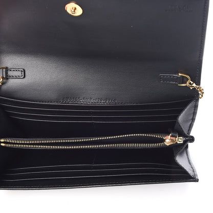 Fendi Vitello Liberty Century Lucido By The Way Continental Wallet On Chain Black 5 of 9
