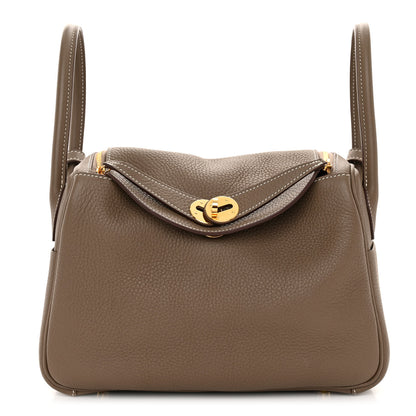 Hermes Taurillon Clemence Lindy 26 Etoupe 1 of 10