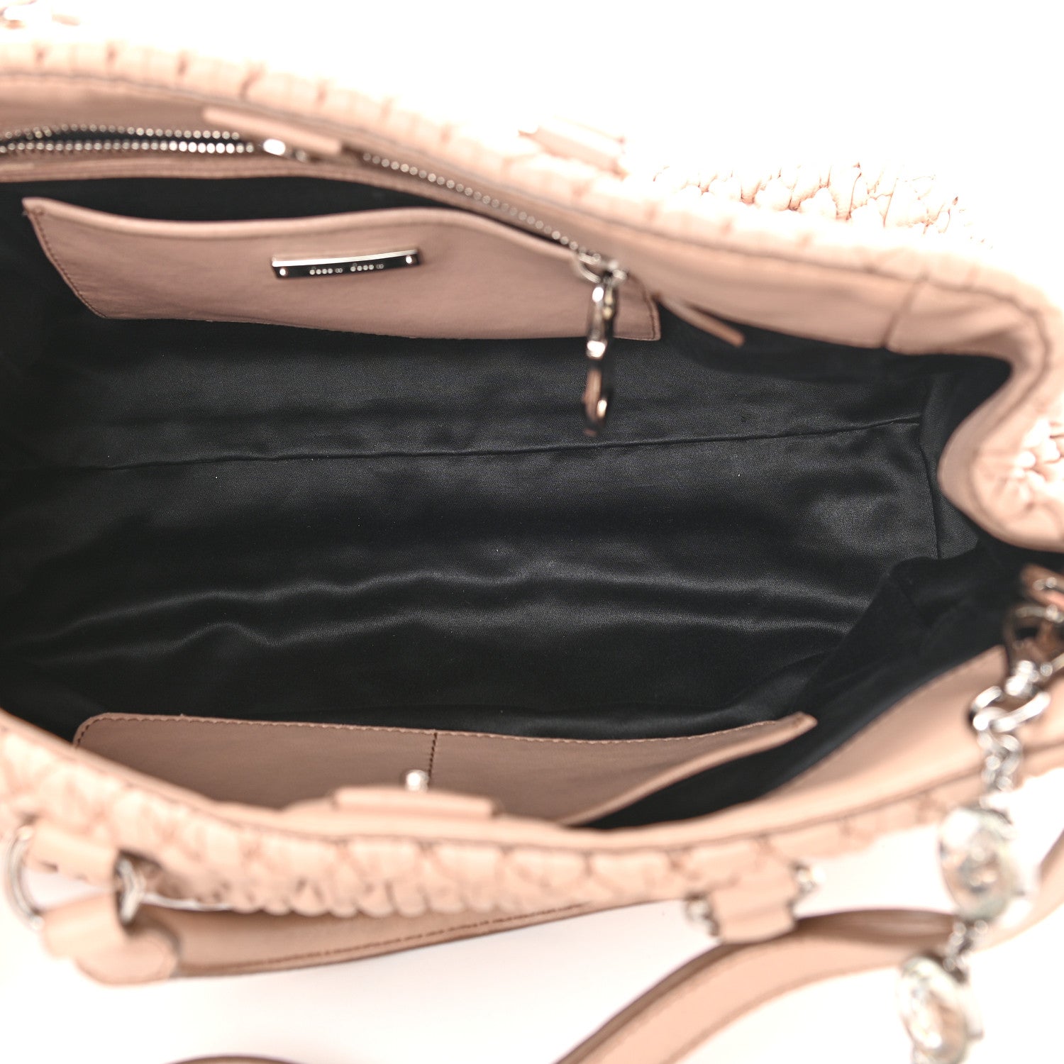 Miu Miu Nappa Matelasse Swarovski Crystal Tote Cammeo 5 of 9