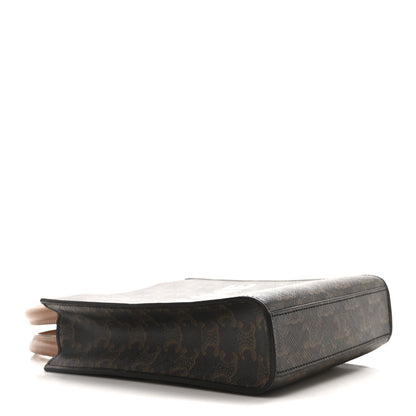 Celine Triomphe Canvas Calfskin Mini Vertical Cabas Tan 4 of 9