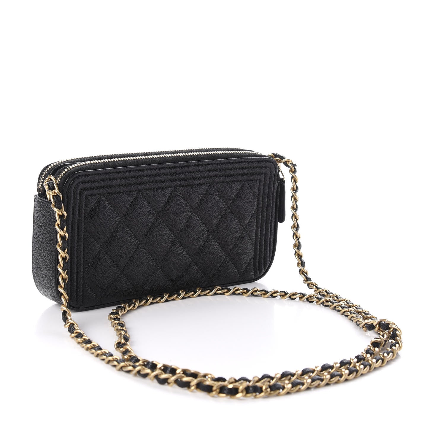 Chanel Caviar Quilted Small Boy Clutch With Chain Black 3 of 12