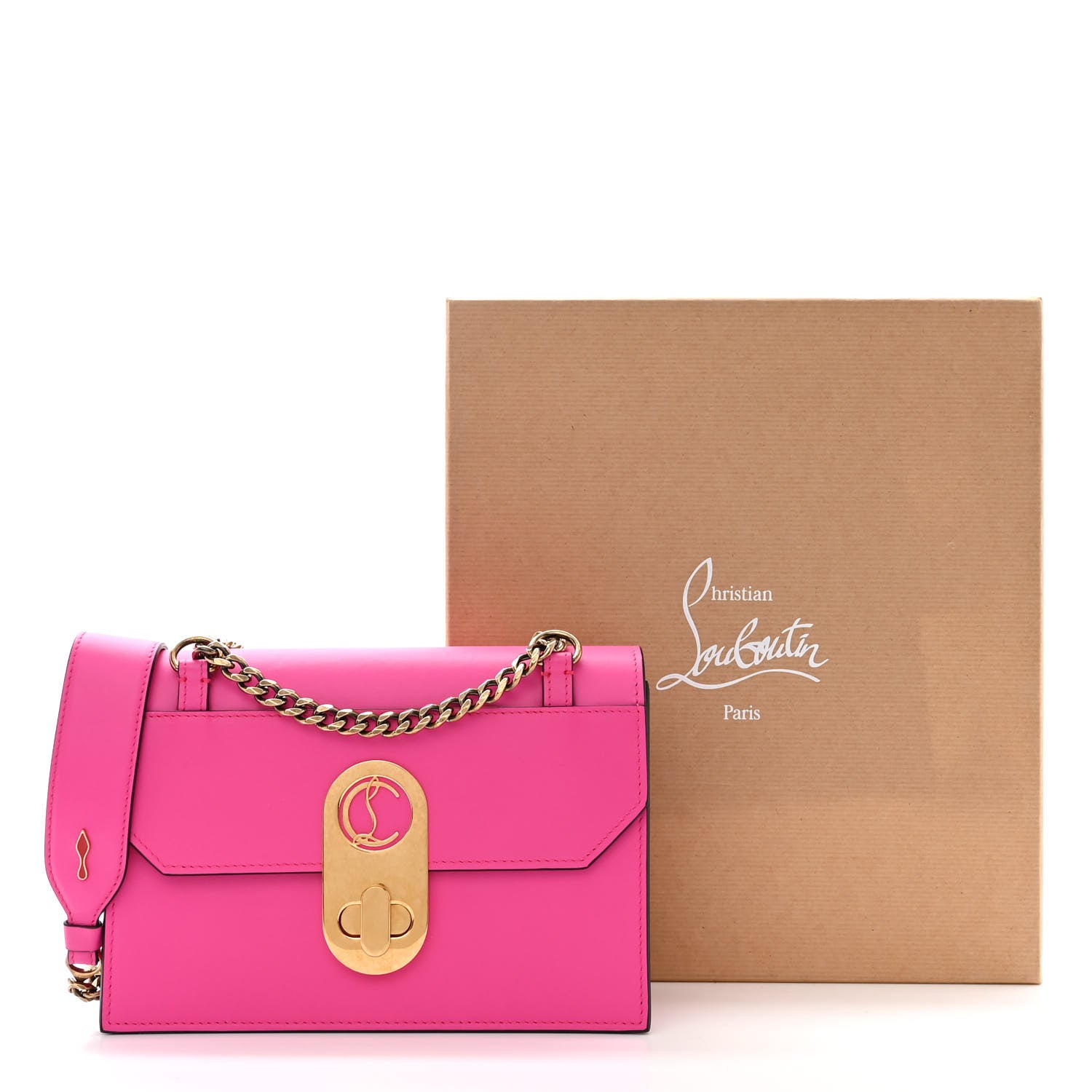Christian Louboutin Calfskin Large Elisa Shoulder Bag Hot Pink 11 of 11