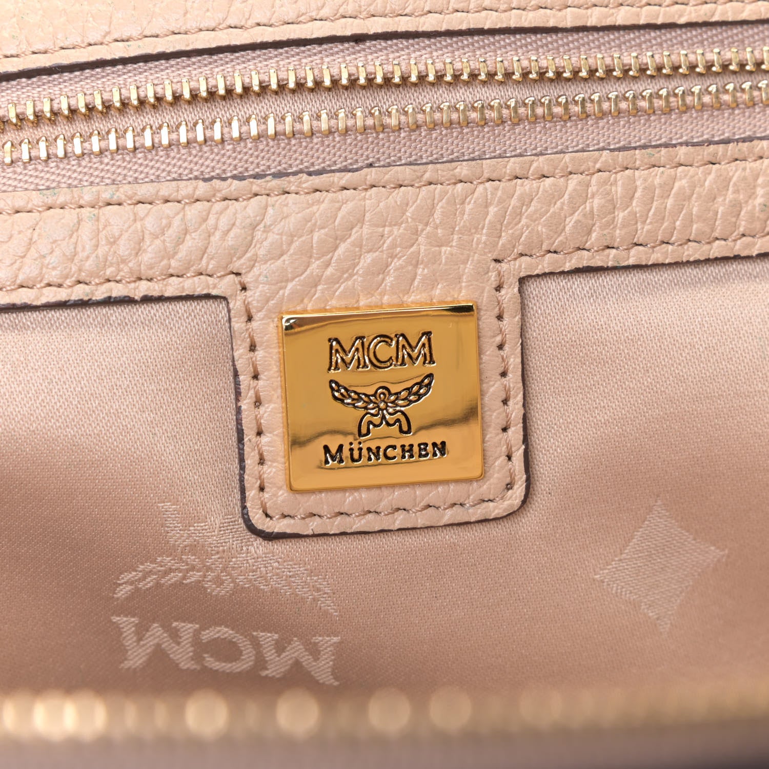 MCM Calfskin Tote Beige 5 of 12