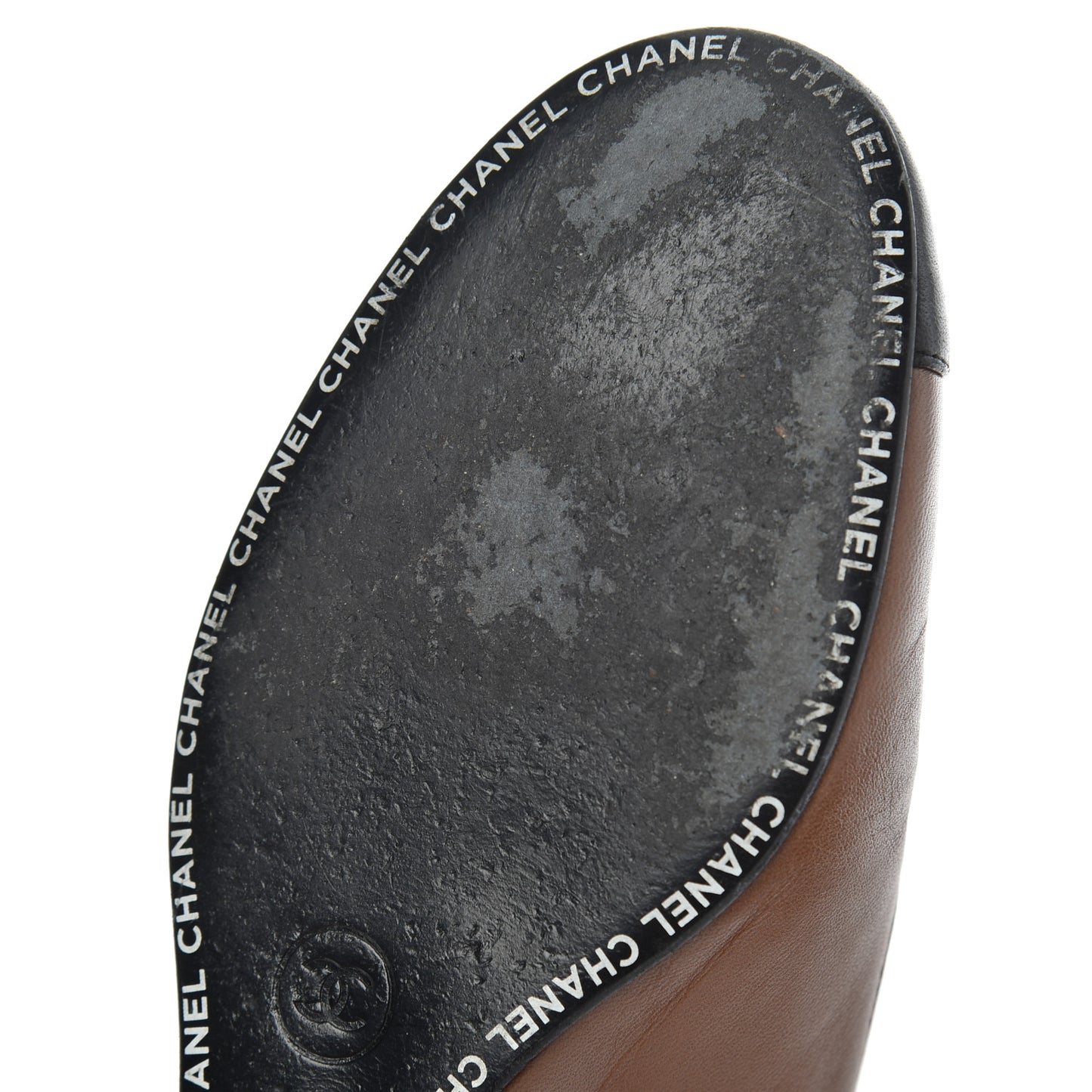 Lambskin Cap Toe Wedges 36 Brown Black