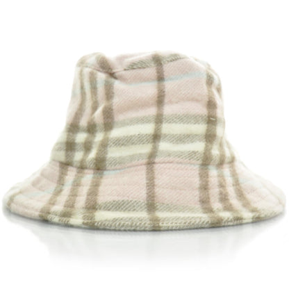 Burberry Cashmere Candy Check Bucket Hat Pink 1 of 7