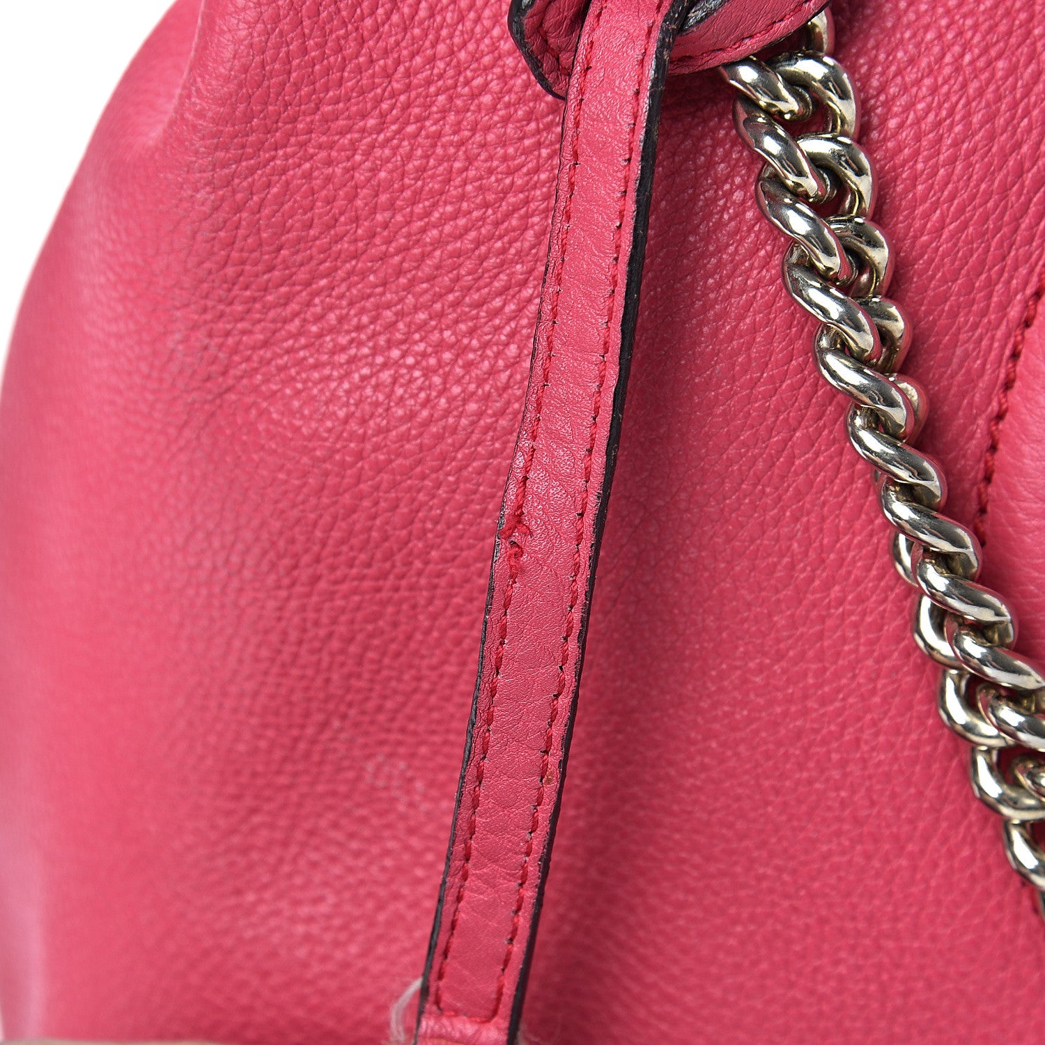 Gucci Pebbled Calfskin Medium Soho Chain Shoulder Bag Pink 20 of 23