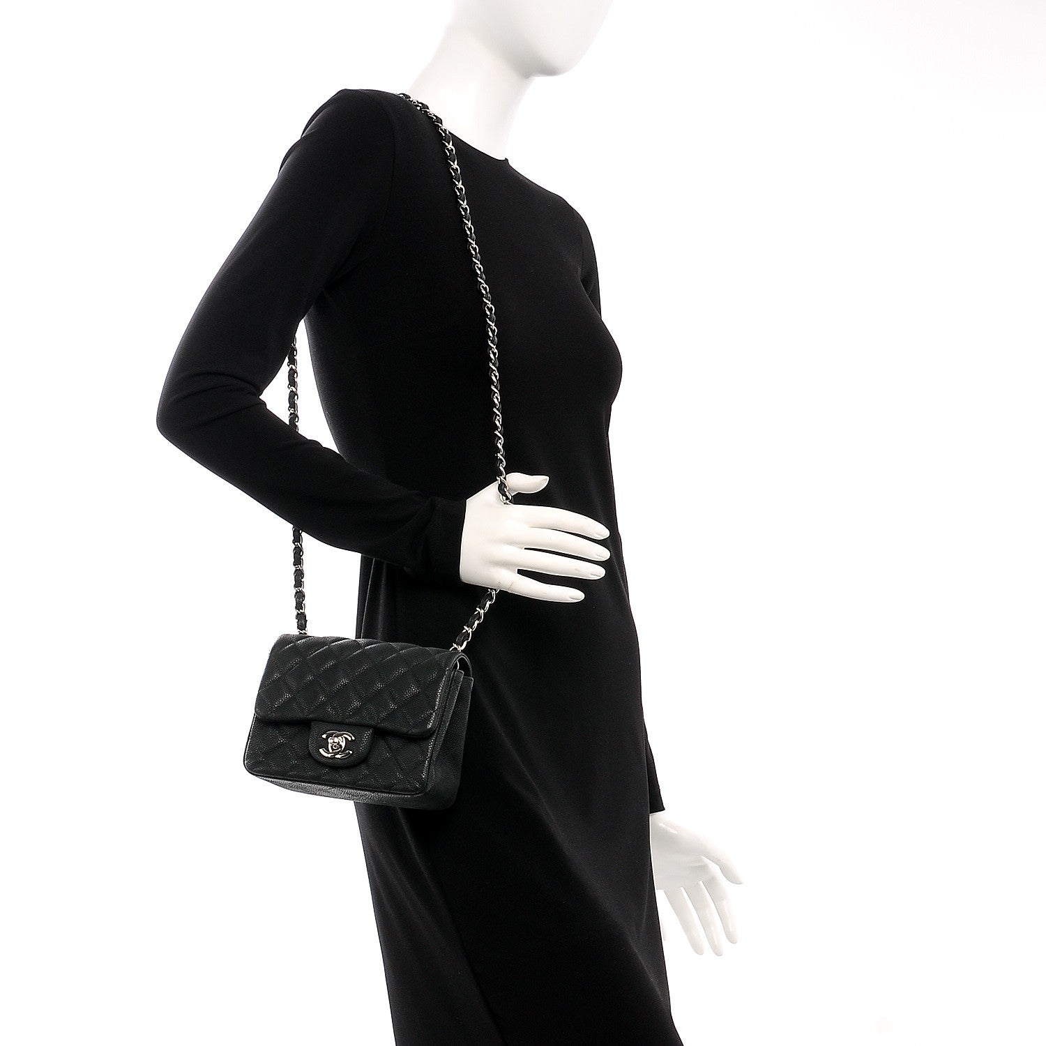 Chanel Iridescent Caviar Quilted Mini Square Flap Black 2 of 8