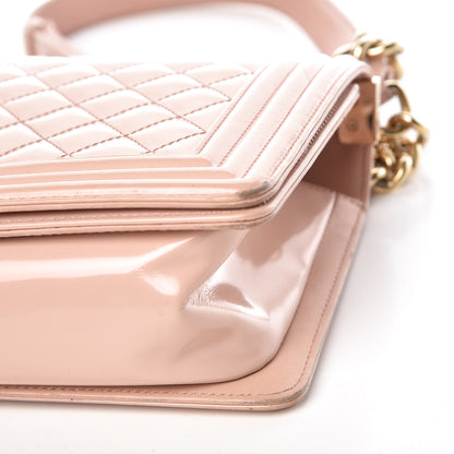 Chanel Patent Calfskin Quilted Medium Boy Flap Light Pink 14 of 15
