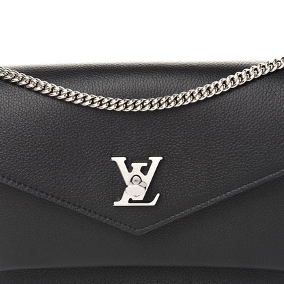 Louis Vuitton Soft Calfskin My Lockme Chain Pochette Black 9 of 10