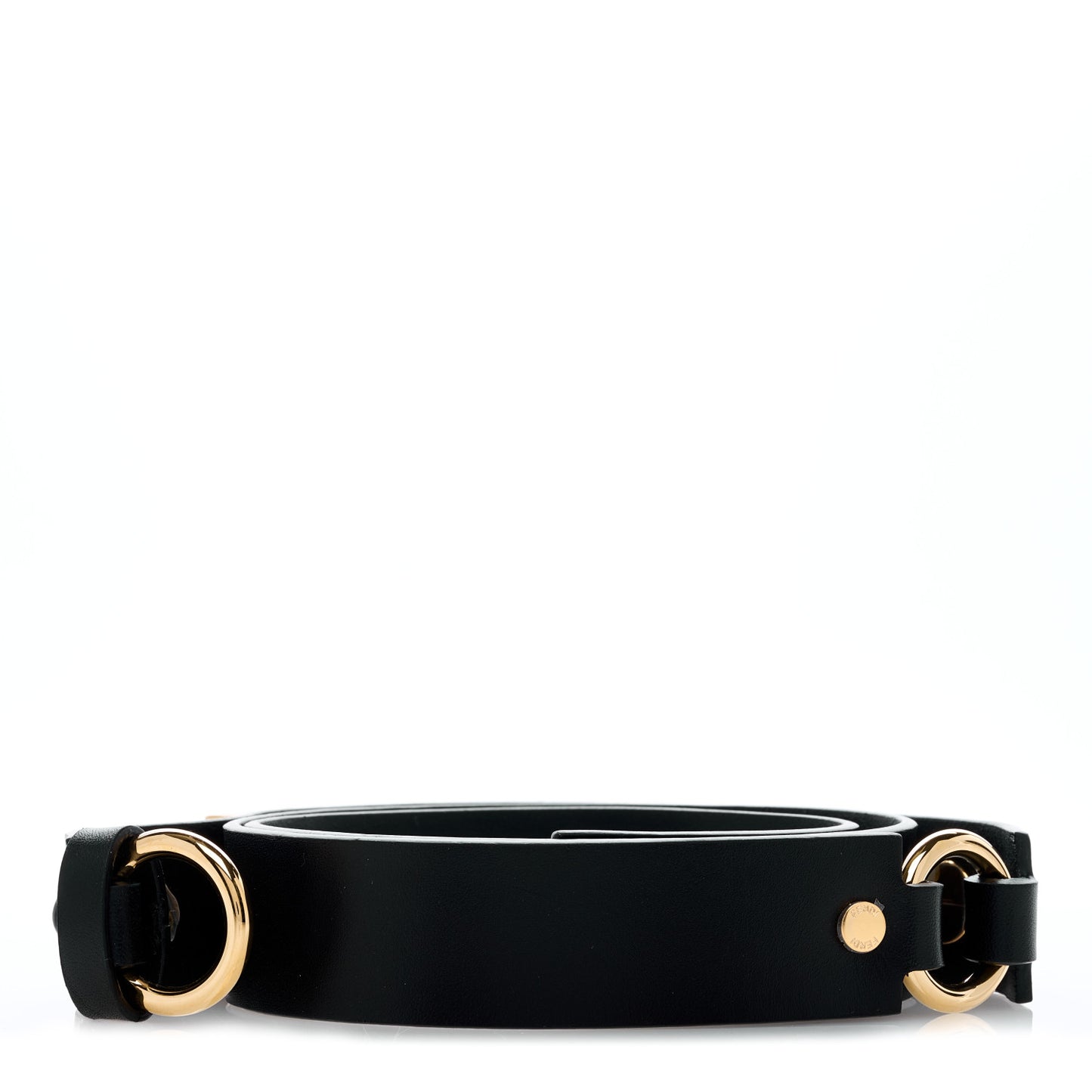 X FENDI Calfskin Fendace Logo Belt 100 40 Black