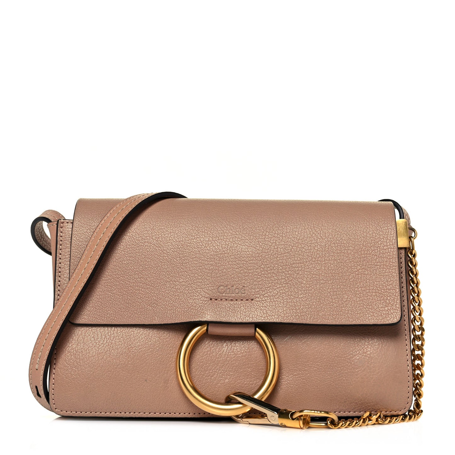 Calfskin Small Faye Shoulder Bag Blush