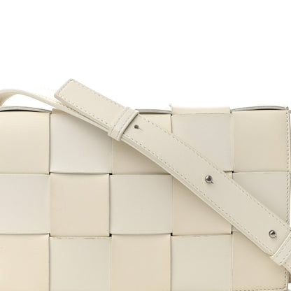 Bottega Veneta Lambskin Maxi Intrecciato Cassette Crossbody Bag White 9 of 12