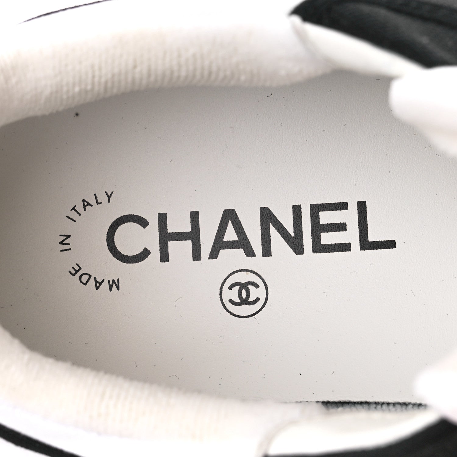 Chanel Fabric Womens Logo Sneakers 39.5 Black White 8 of 9