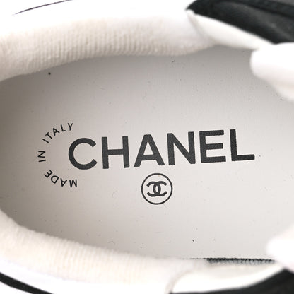 Chanel Fabric Womens Logo Sneakers 39.5 Black White 8 of 9