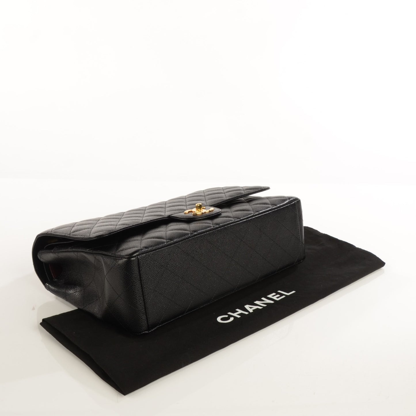 Caviar Quilted Maxi Double Flap Black