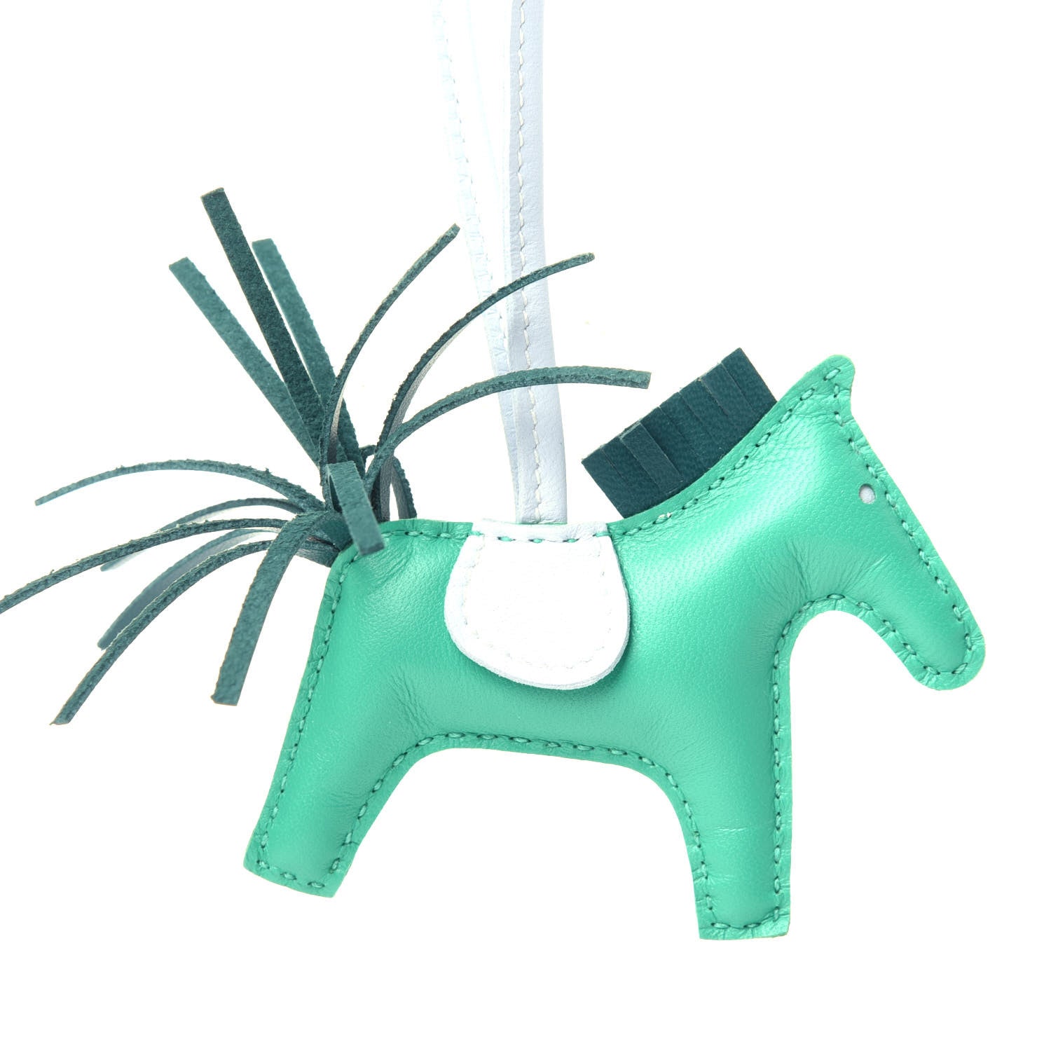 Hermes Milo Lambskin Grigri Rodeo Horse Bag Charm PM Menthe Malachite Brume 4 of 6