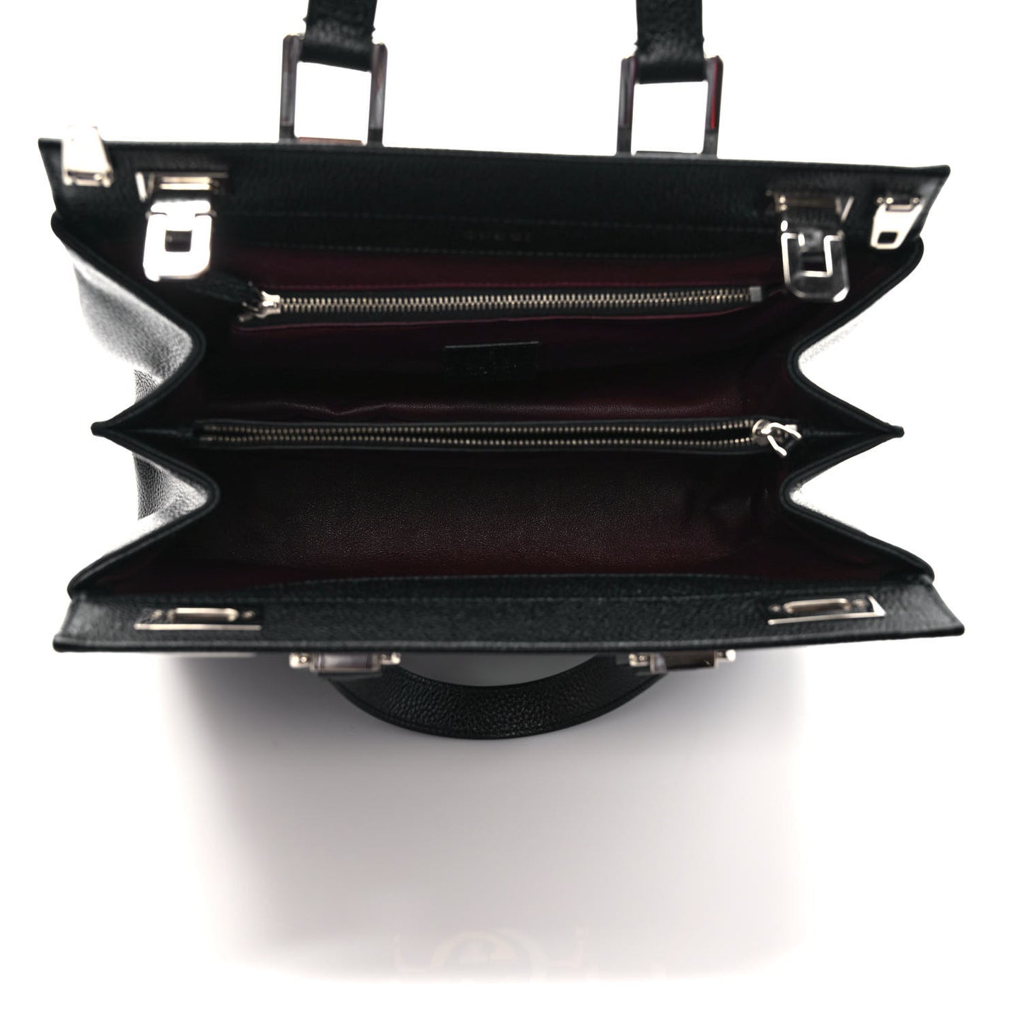 Grainy Calfskin Small Zumi Top Handle Bag Black
