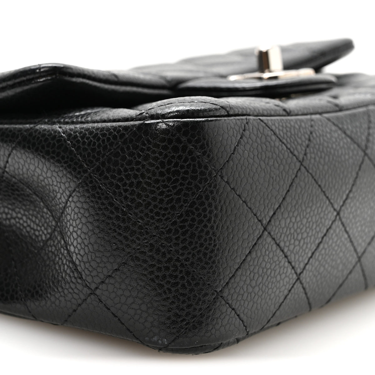 Caviar Quilted Mini Rectangular Flap Black