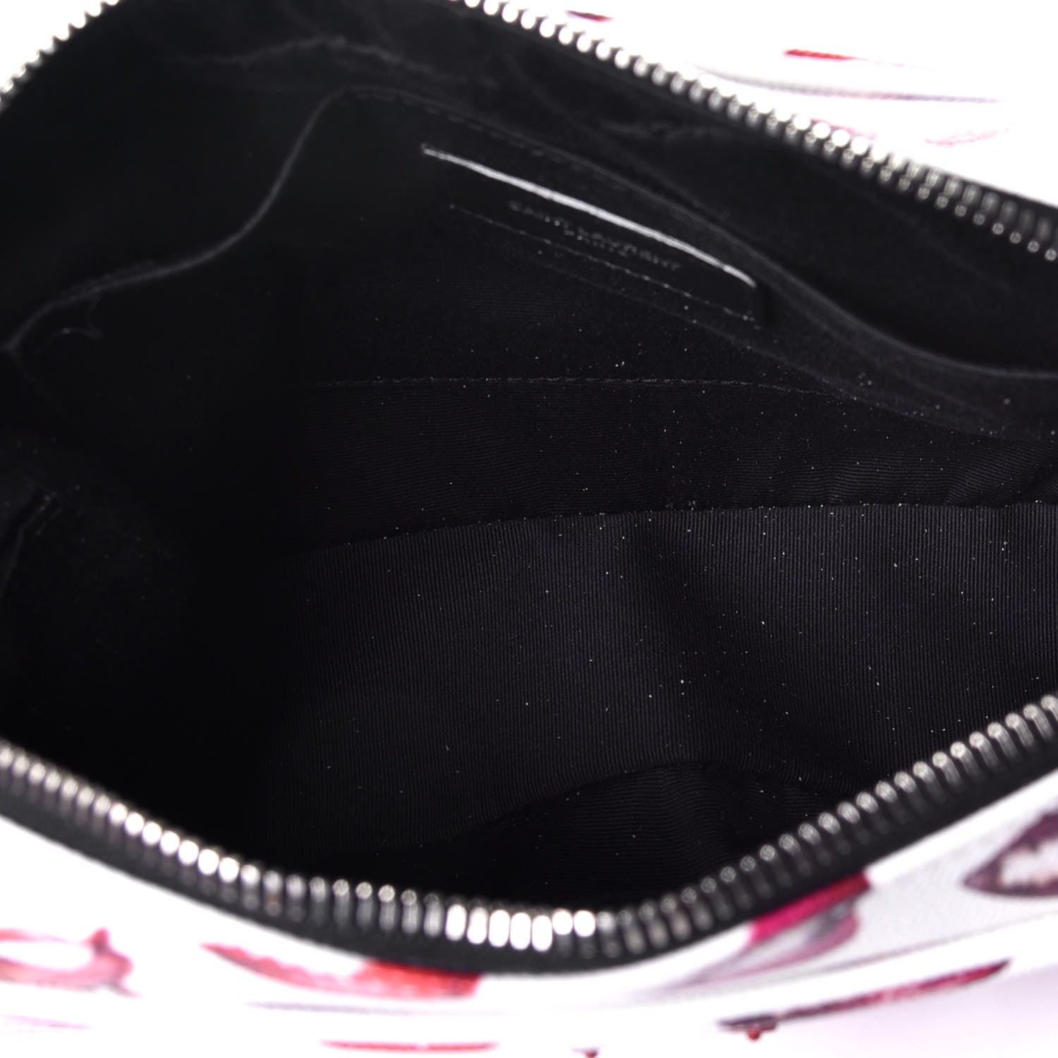 Saint Laurent Grain De Poudre Lips Print Medium Classic Monogram Camera Bag White Red 5 of 9