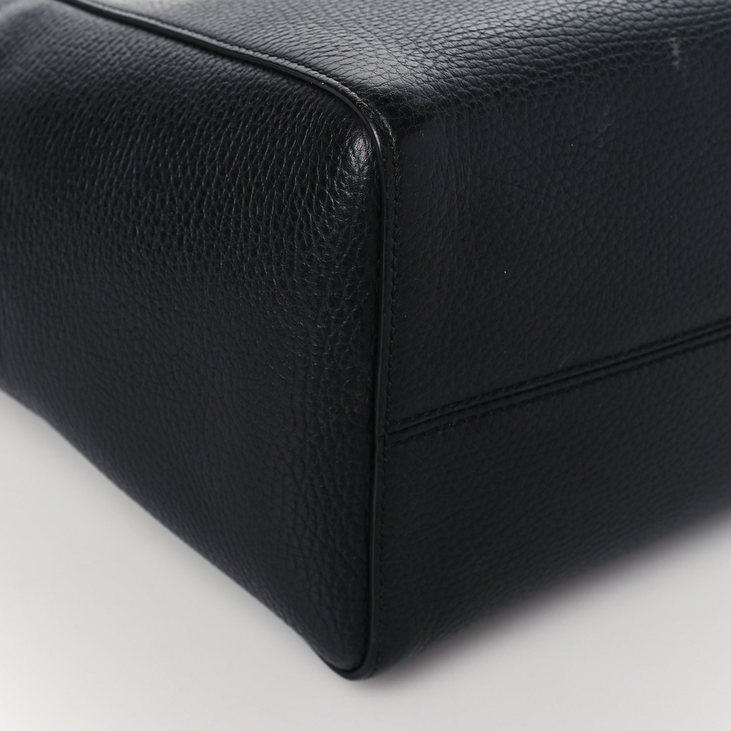 Pebbled Calfskin Small Swing Tote Black