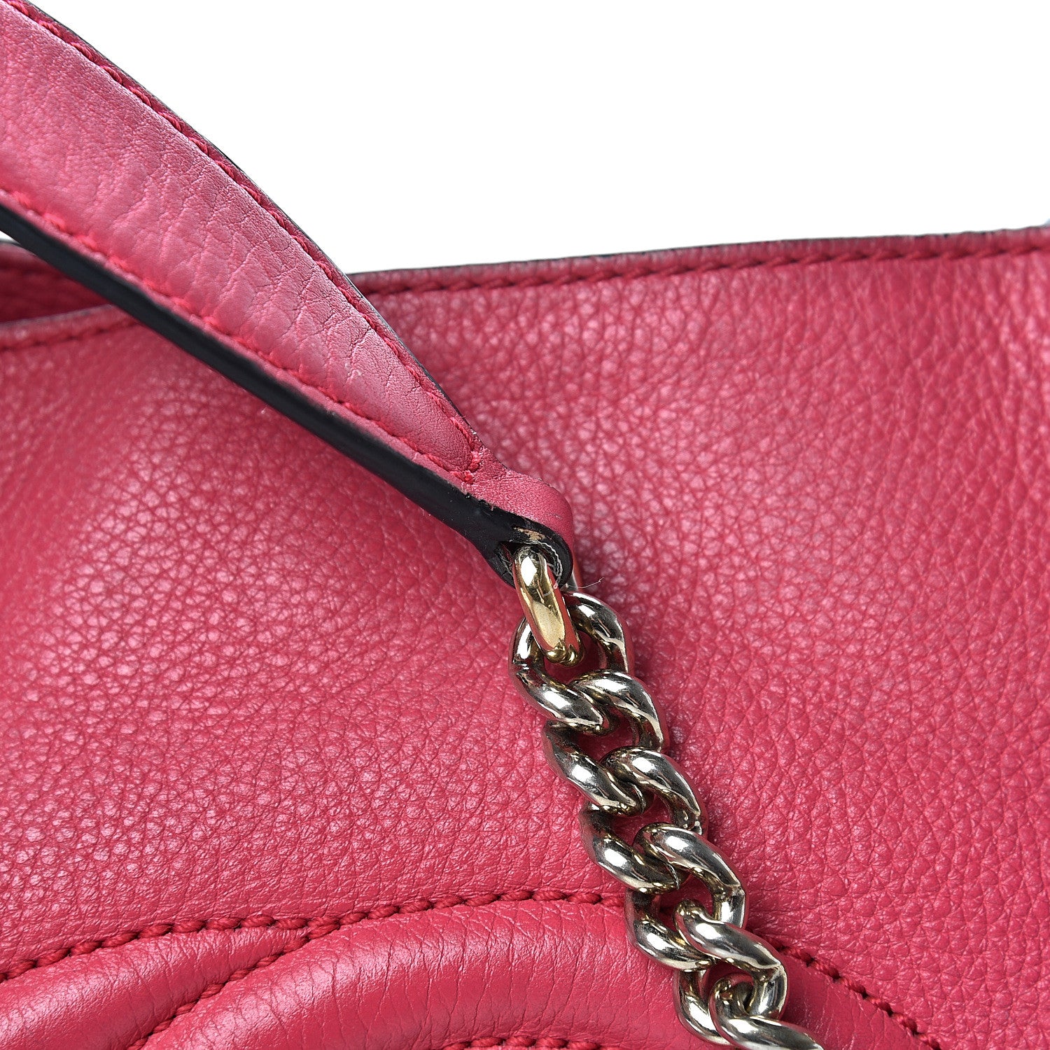 Gucci Pebbled Calfskin Medium Soho Chain Shoulder Bag Pink 15 of 23