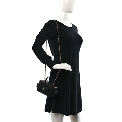 Chanel Caviar Quilted Polly Pocket East West Top Vanity With Chain Black 2 of 11