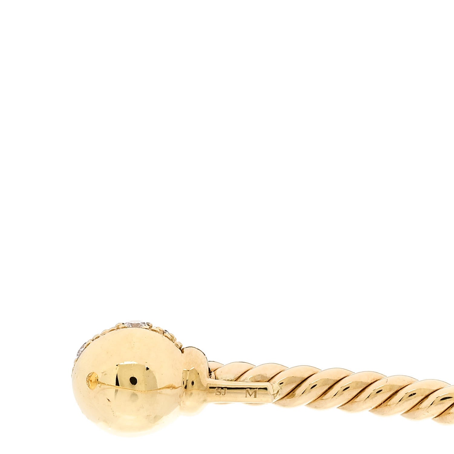 David Yurman 18K Yellow Gold Diamond 6mm Solari Bracelet 4 of 5